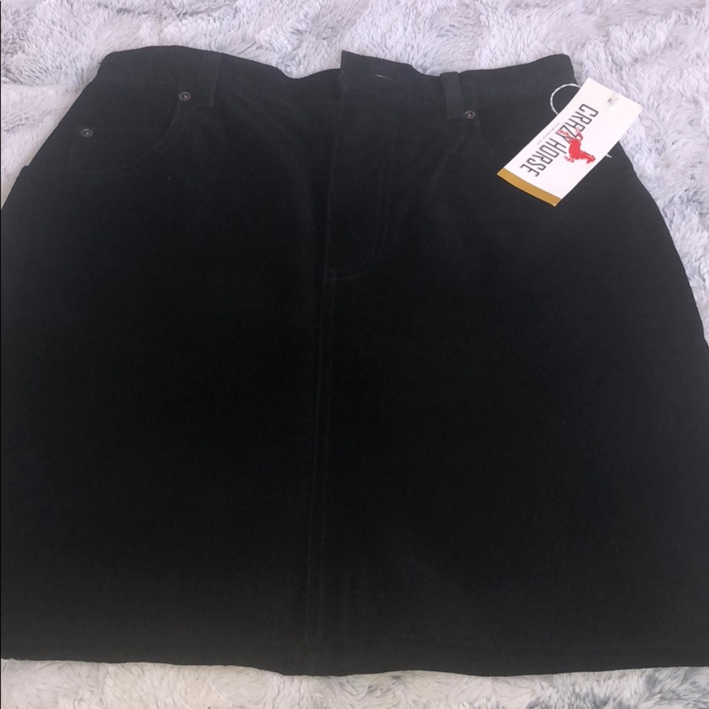 Black leather skirt